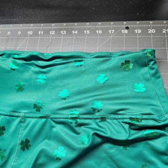 Tipsy Elves St. Patricks Day Leggings Women XXL Green High Waisted 4 Leaf Clover - Picture 8 of 10